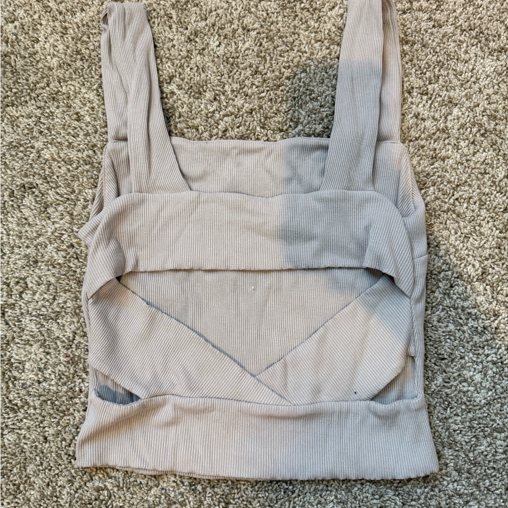 Gray Ribbed Tank Top - Picture 2 of 2